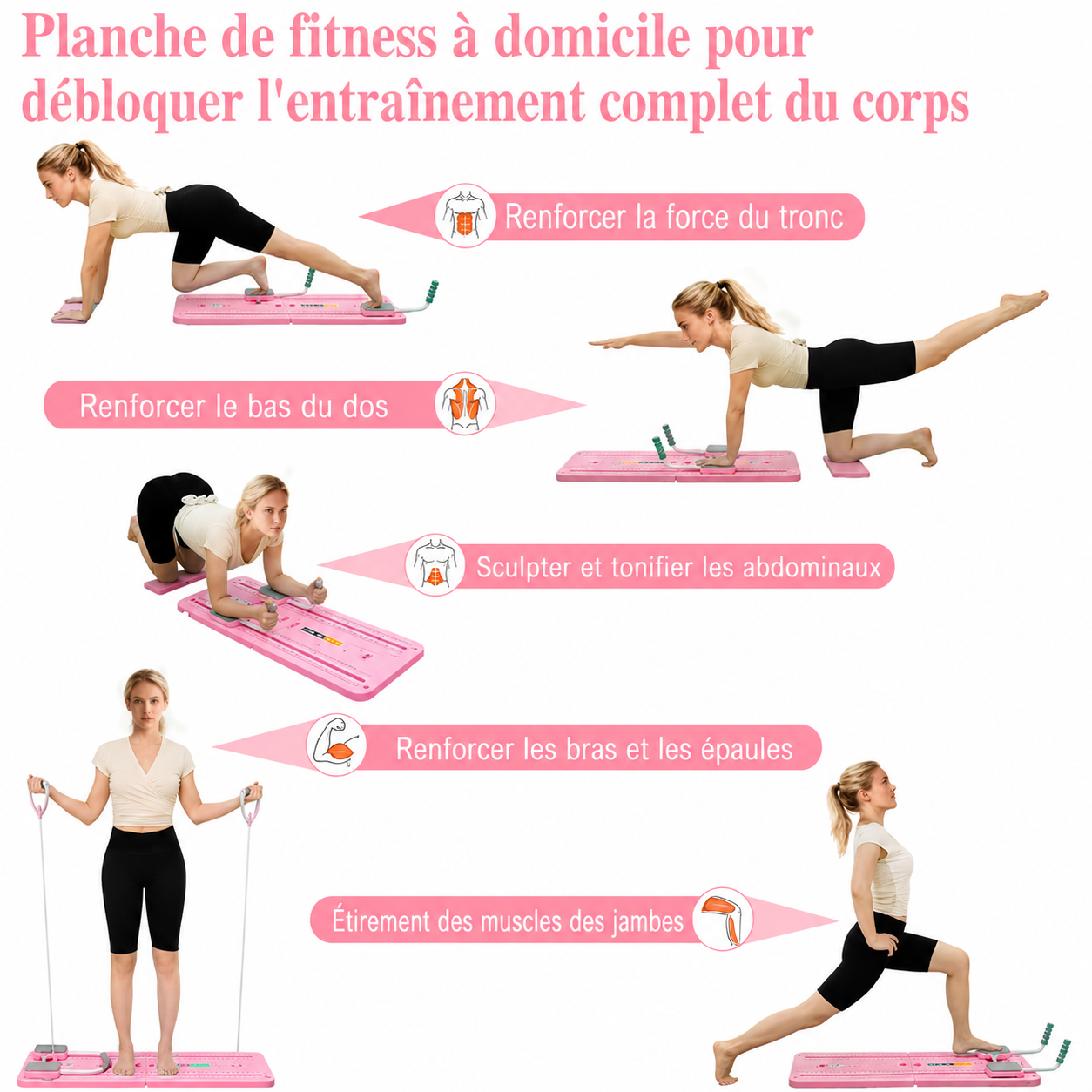 Planche à pilates rose